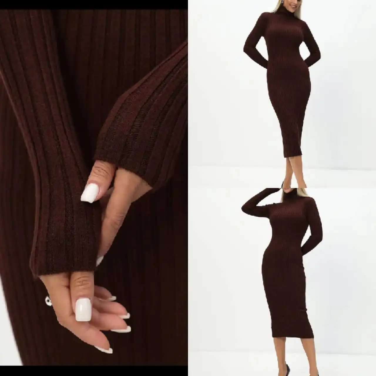 Базовое платье-лапша черное размер 42-46