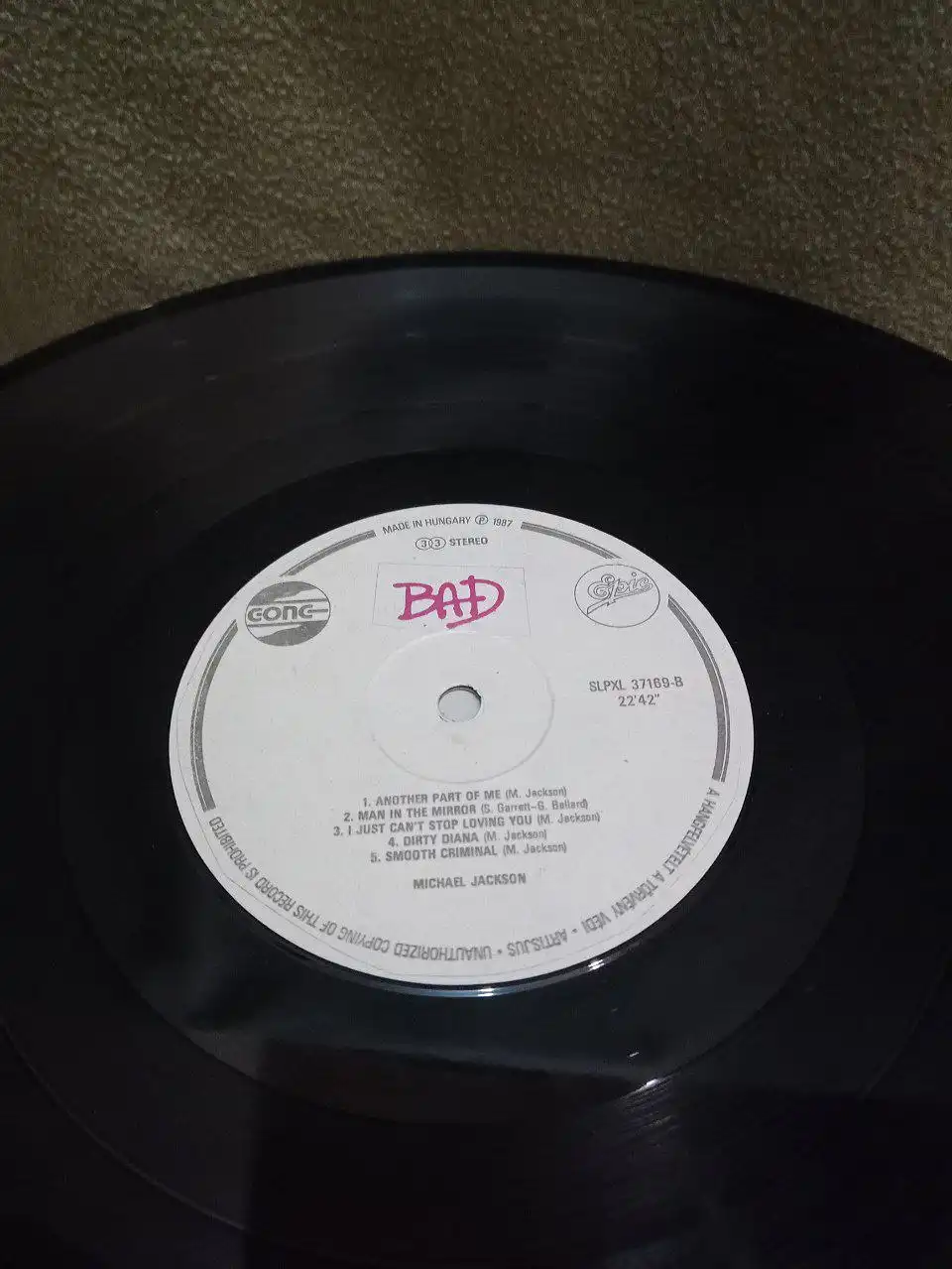 Пластинка Michael Jackson "Bad" 1987 года - Виниловые пластинки (Хобби и отдых) в Мытищи