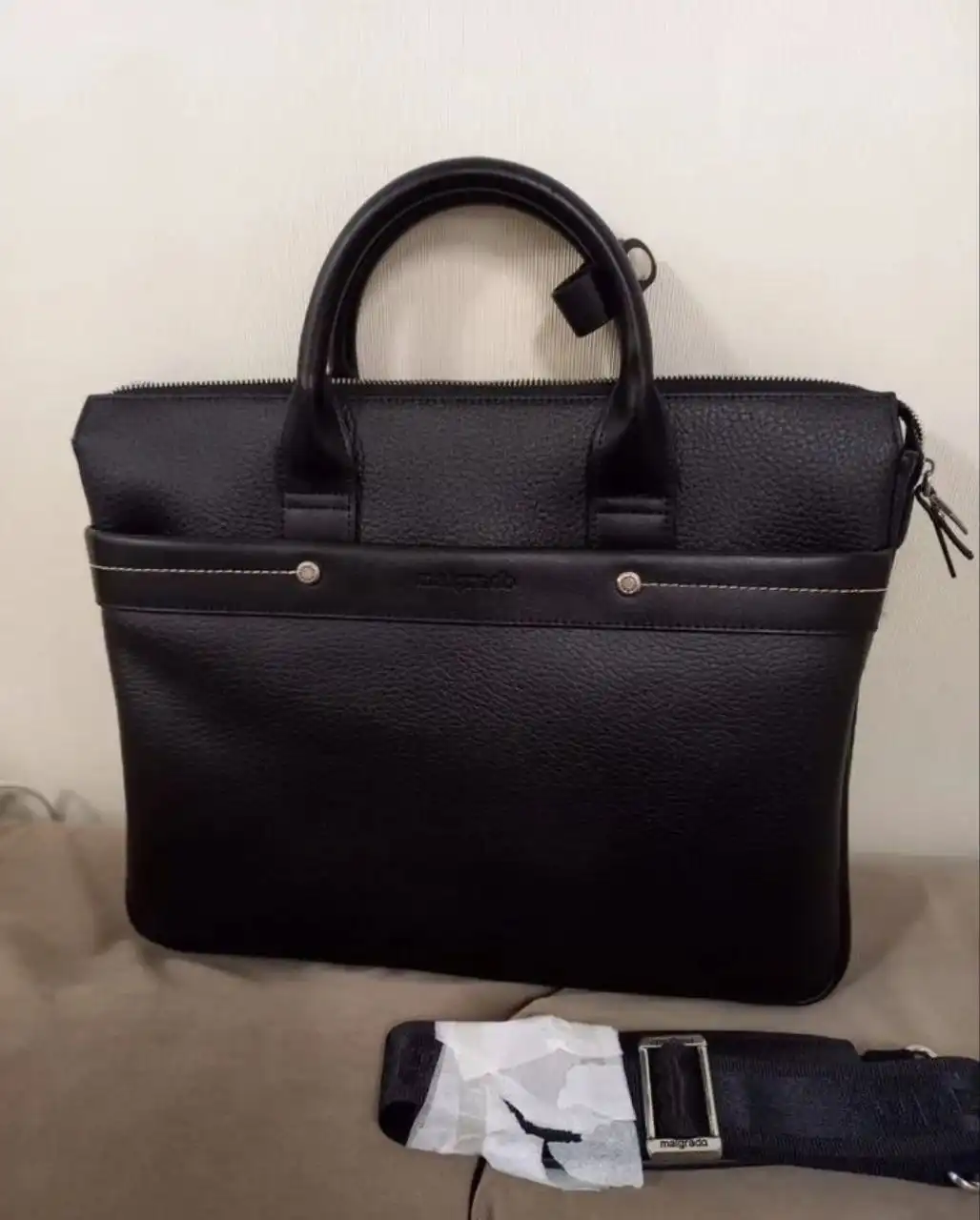 Мужская сумка из натуральной кожи черного цвета - Сумки (Одежда) в Мытищи