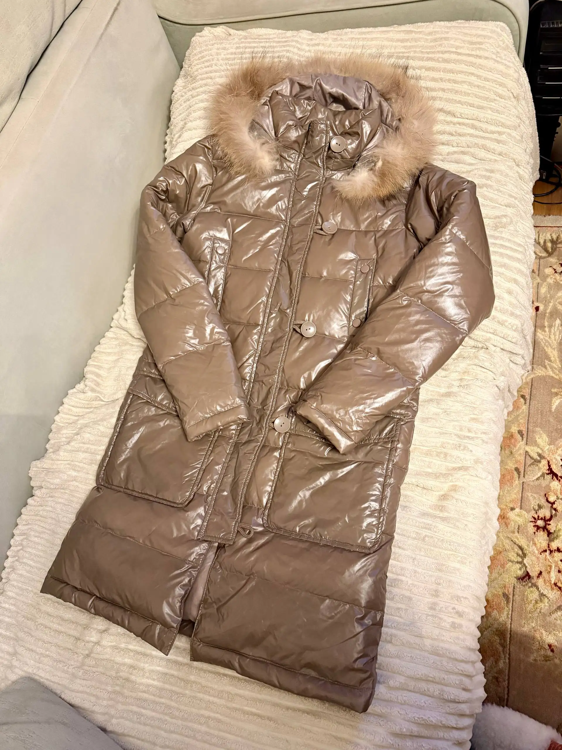 Женский пуховик Incity кофейного цвета 44 размер - Верхняя одежда (Одежда) в Мытищи