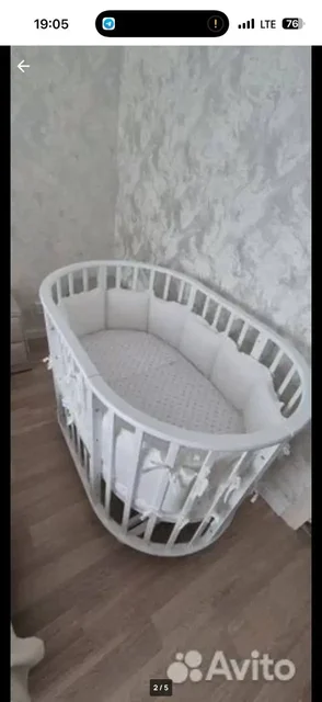 Детская кроватка-трансформер с комплектом постельного белья - Пазлы в Мытищи