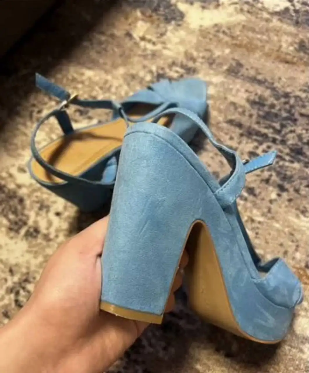 Женские туфли на каблуке 40 размера голубого цвета - Женская обувь (Одежда) в Мытищи