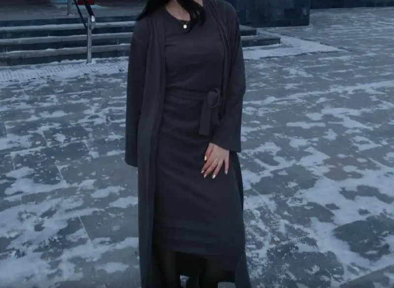 Платье двойка с кардиганом и поясом, размер М - Женская одежда (Одежда) в Мытищи