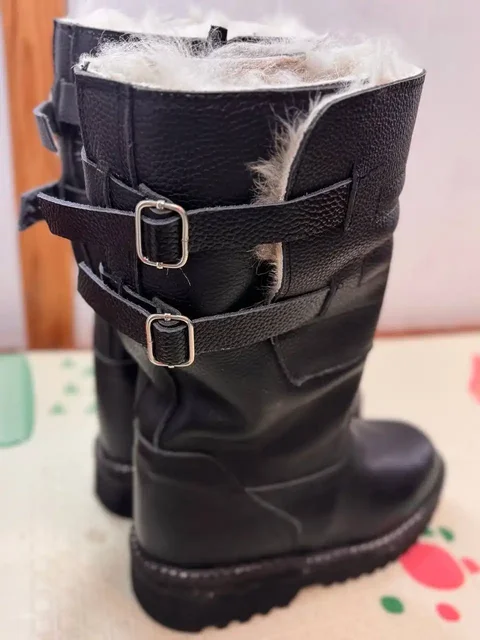 Мужские монгольские сапоги из натуральной кожи с мехом овчины - Одежда в Чита