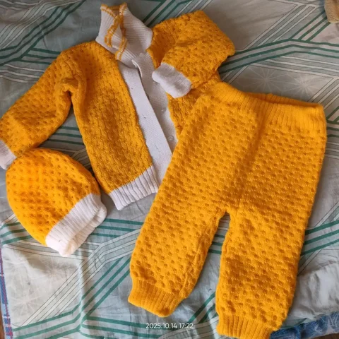 Вязаный двухслойный костюм размер 74 желтый - Детская одежда в Чита