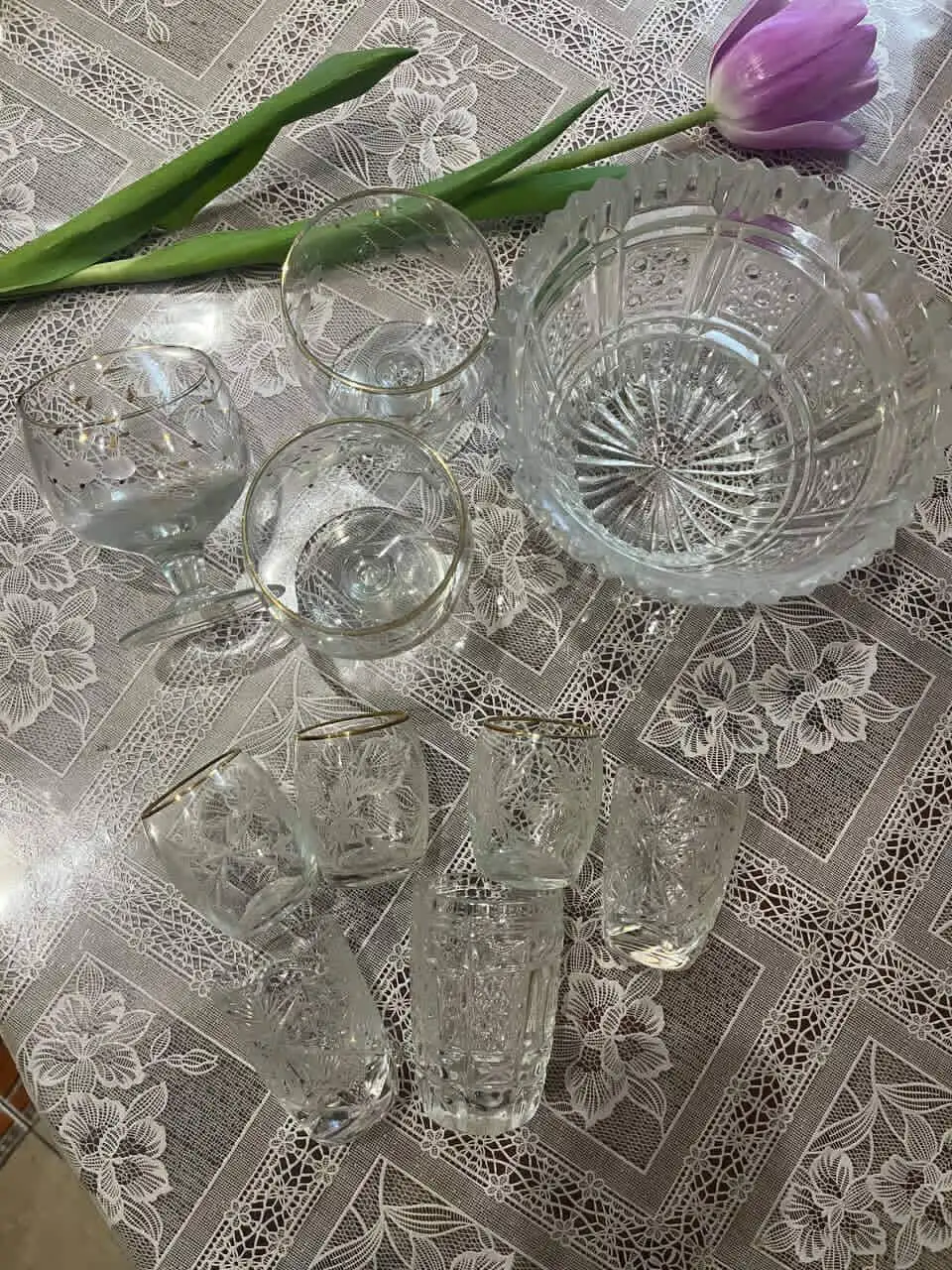 Хрустальный салатник и рюмки - Посуда (Для дома и дачи) в Чита