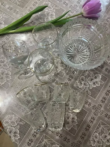 Хрустальный салатник и рюмки - Кухонная мебель и техника в Чита