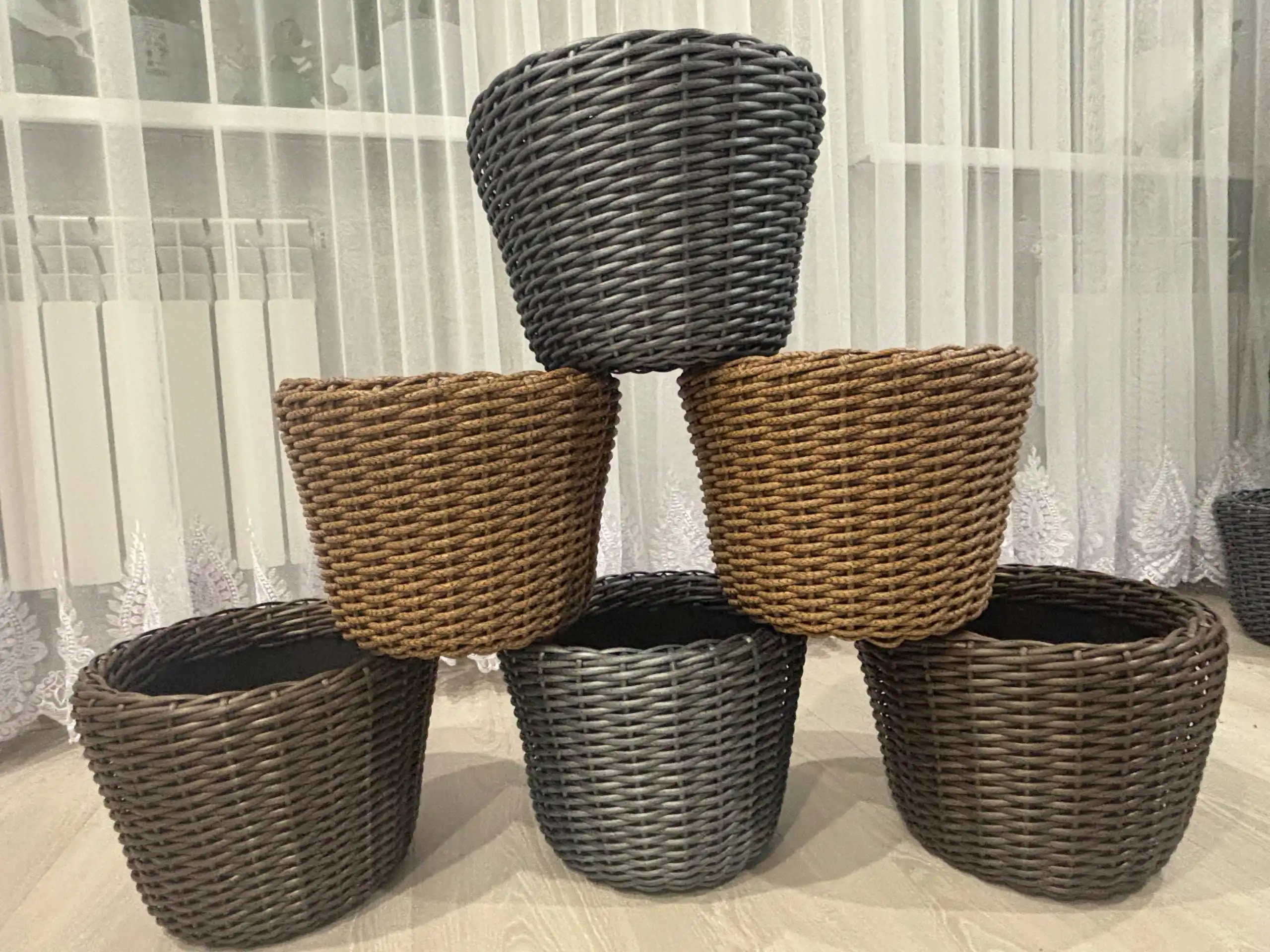 Кашпо из ротанга ручная работа 12 литров - Рукоделие (Барахолка) в Казань