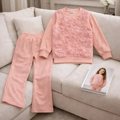 Турецкий костюм детский: джемпер с розами и брюки лапша - частное объявление в Казань