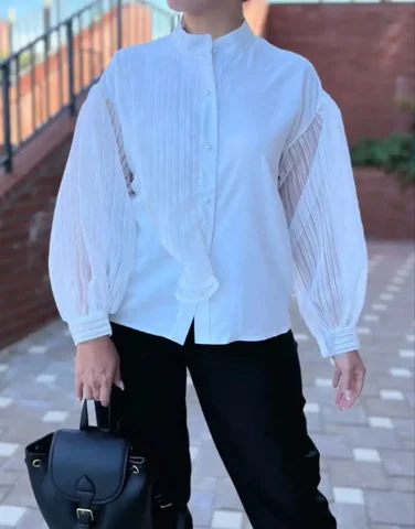 Блуза с объемными рукавами из фатина - Футболки/поло в Казань