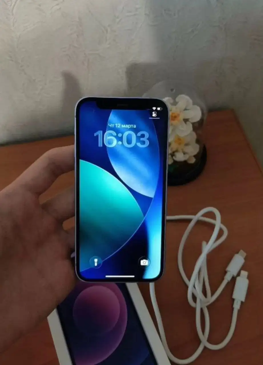 iPhone 12 mini 128 gb фиолетовый с дефектами - Смартфоны (Электроника) в Казань