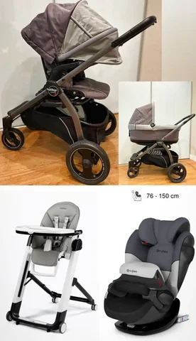 Детские вещи после одного ребенка: коляска Peg Perego, автокресло Cybex, стул Peg Perego - частное объявление в Казань