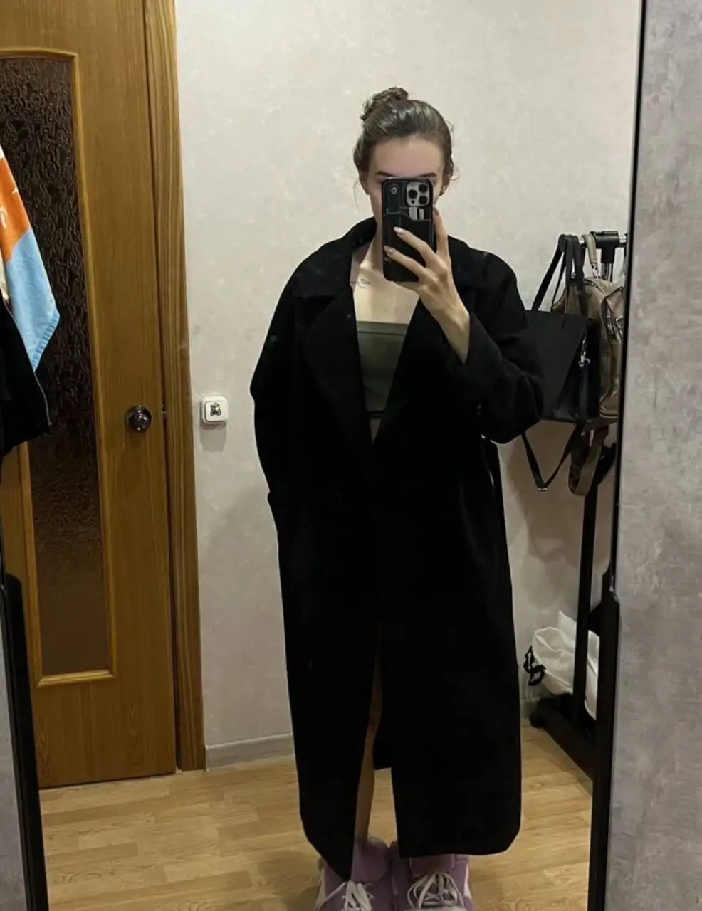 Пальто женское теплое с подкладом и поясом - Верхняя одежда (Одежда) в Казань