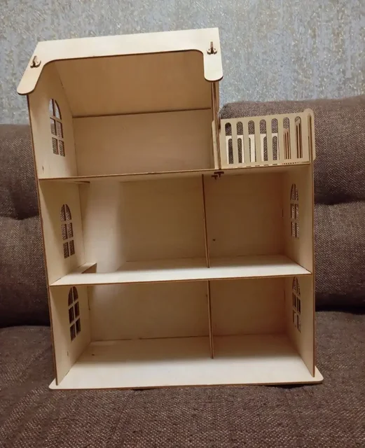 Деревянный кукольный домик с мебелью, б/у - Видеоняни и радионяни в Казань