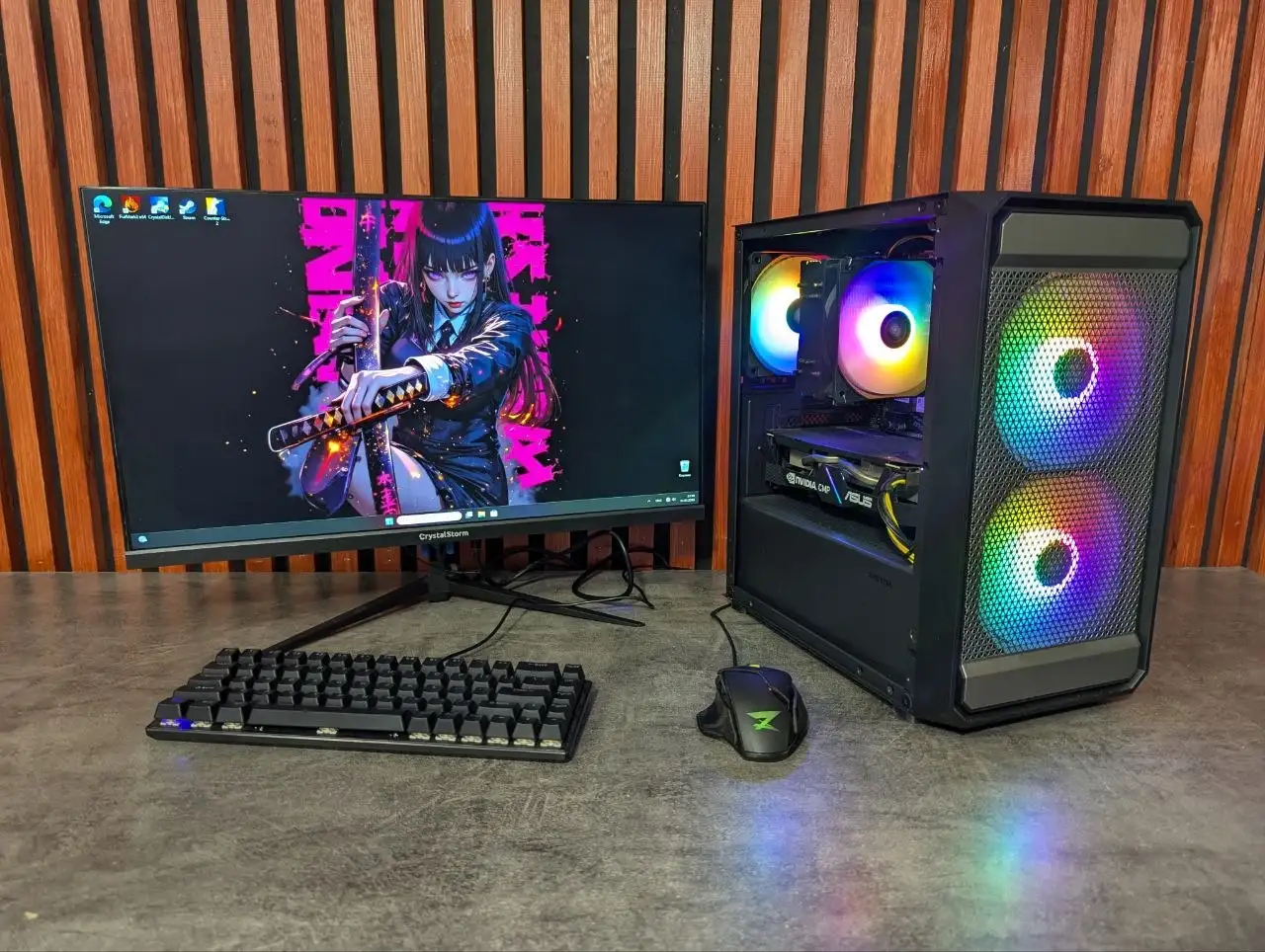 Игровой ПК с монитором Ryzen 5 5600G RTX 2070 - Компьютеры (Электроника) в Казань