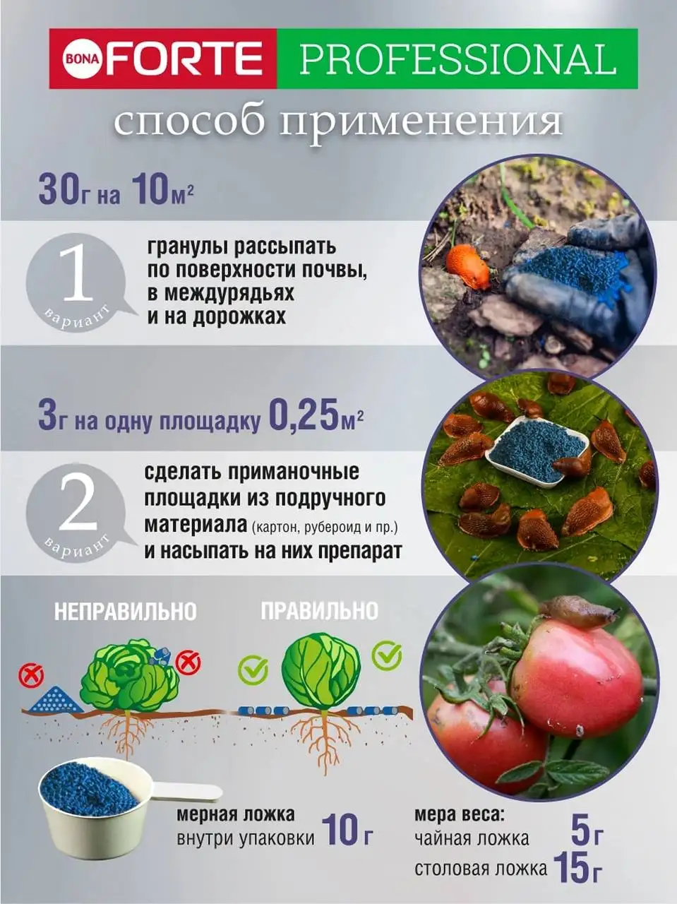 Bona Forte супер гранулы от слизней и улиток, 500 мл (300 г) - Средства защиты растений (Для дома и дачи) в Казань