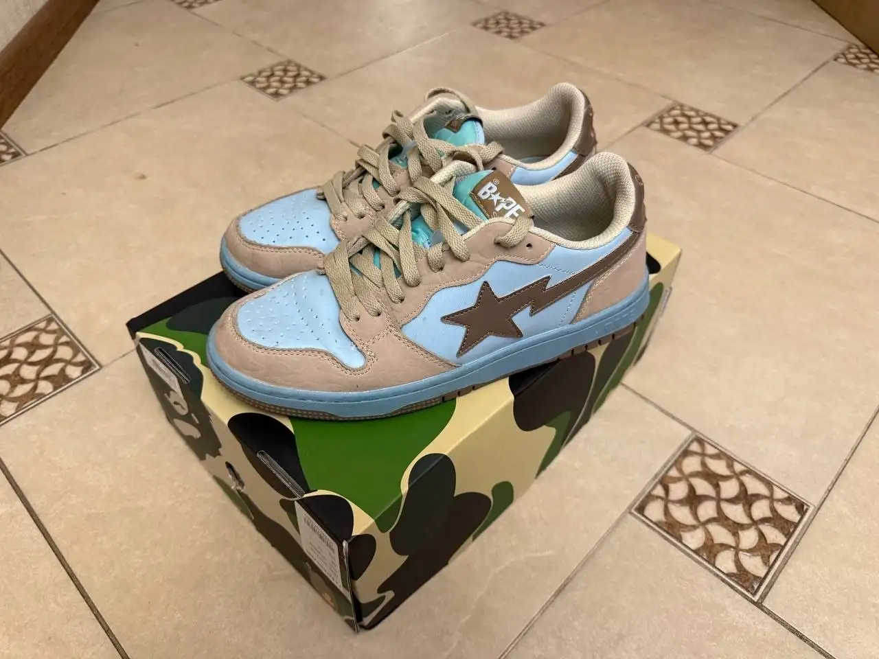 Оригинальные кроссовки Bape Court Sta 'Beige Blue' - Обувь (Одежда) в Казань