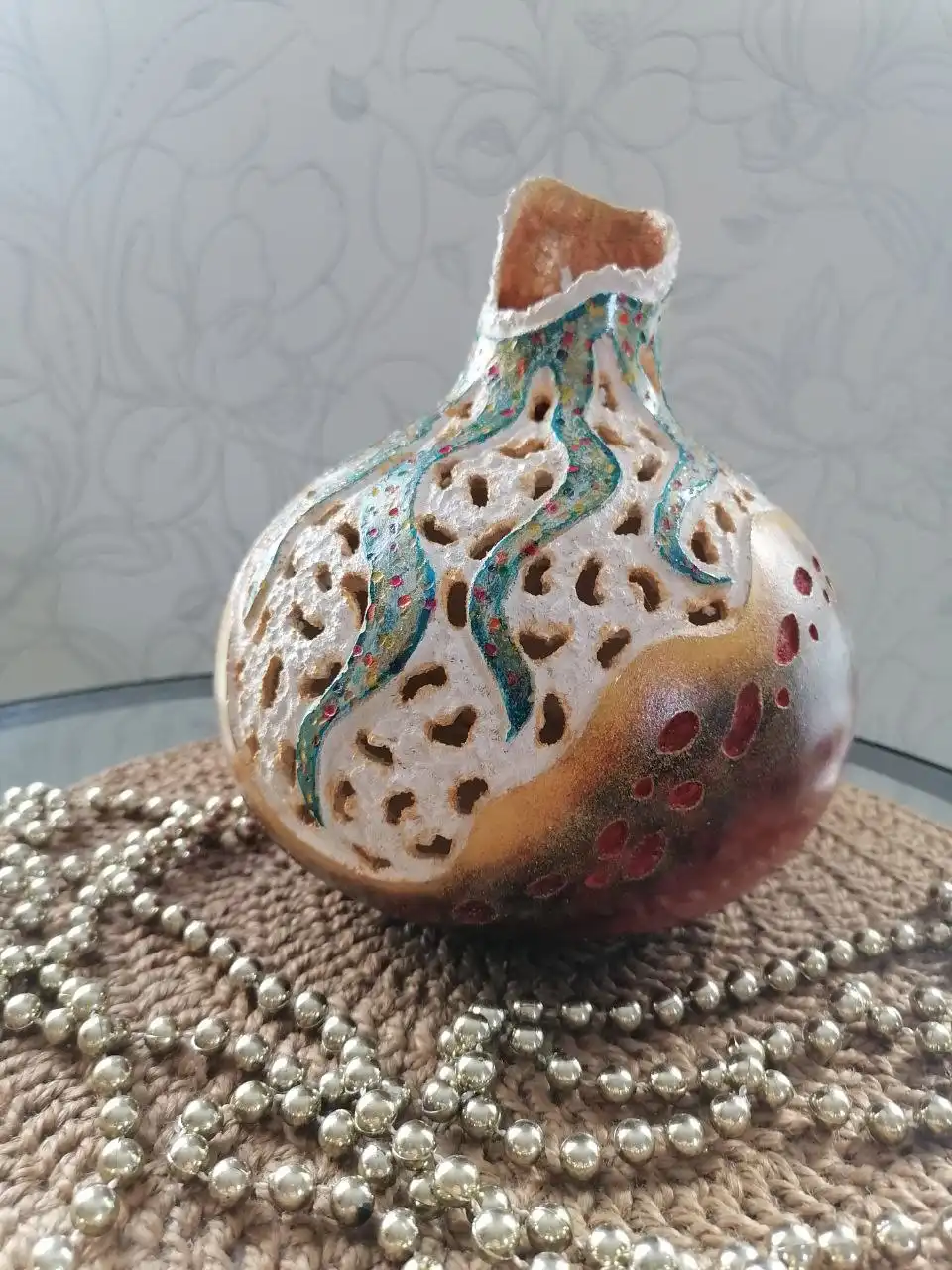 Вазочка из лагенарии как светильник