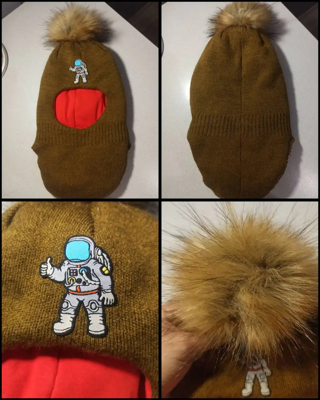 Зимняя шапка-шлем с меховым помпоном для мальчика - Детская одежда (Одежда) в Волгоград