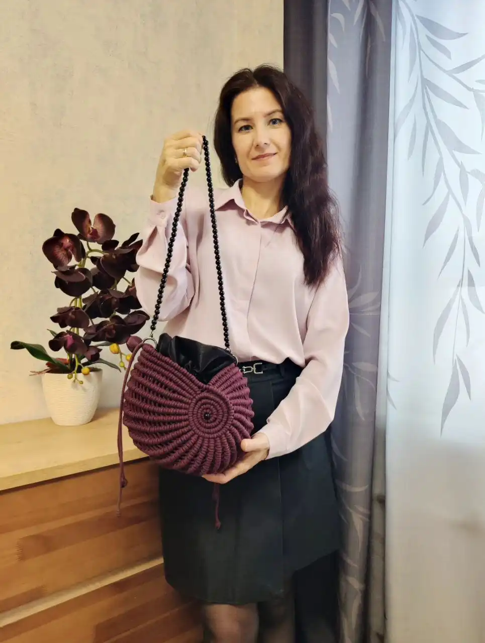 Женская сумочка Ракушка ручной работы в технике макраме - Аксессуары (Одежда) в Волгоград