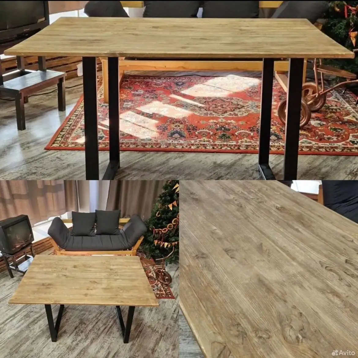 Деревянный стол в стиле лофт б/у - Мебель (Для дома и дачи) в Волгоград