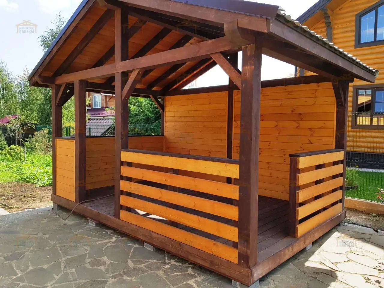 Беседка Прометей из хвойной древесины 4х4м - Беседки и навесы (Для дома и дачи) в Хабаровск
