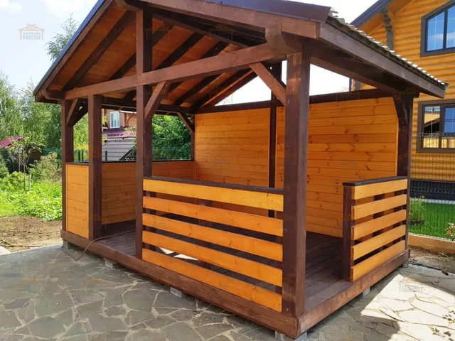 Беседка Прометей из хвойной древесины 4х4м - Садовые скамейки в Хабаровск