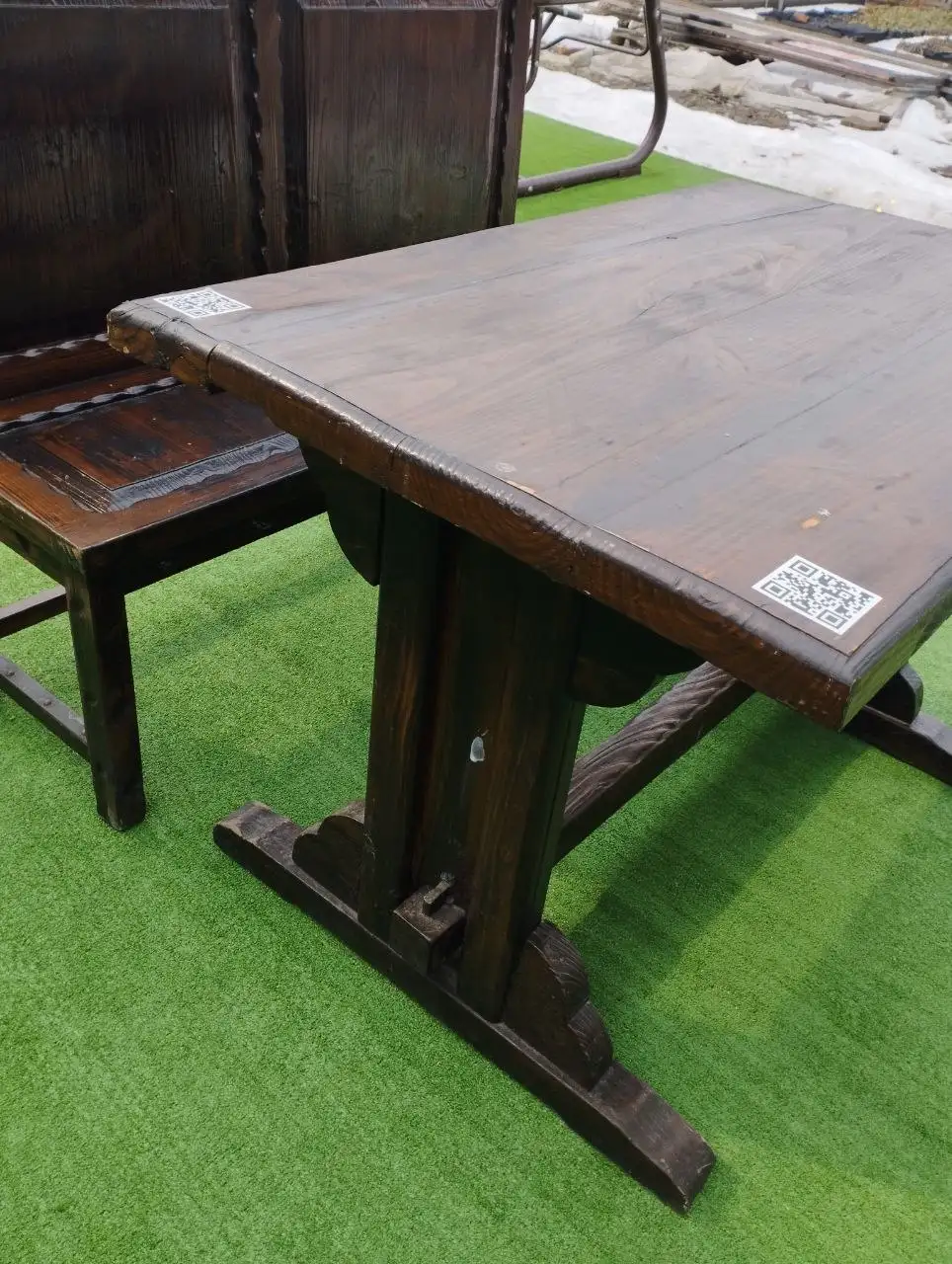 Комплект стол и две лавки из дуба б/у - Мебель (Для дома и дачи) в Хабаровск