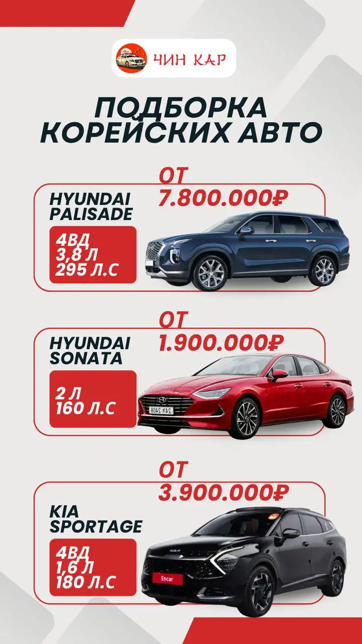 Подборка корейских авто с доставкой - Иномарки (Авто) в Хабаровск