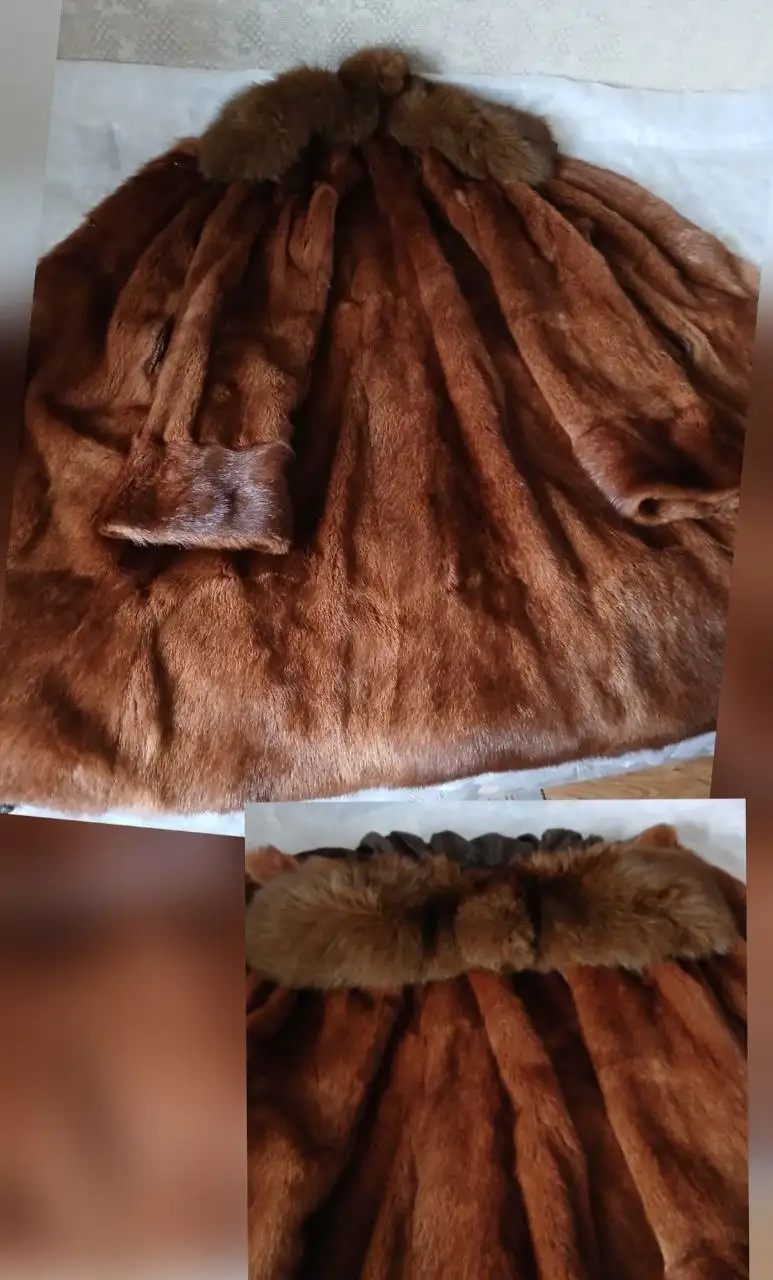 Женская шуба из сурка с воротником из песца - Меховые изделия (Одежда) в Хабаровск