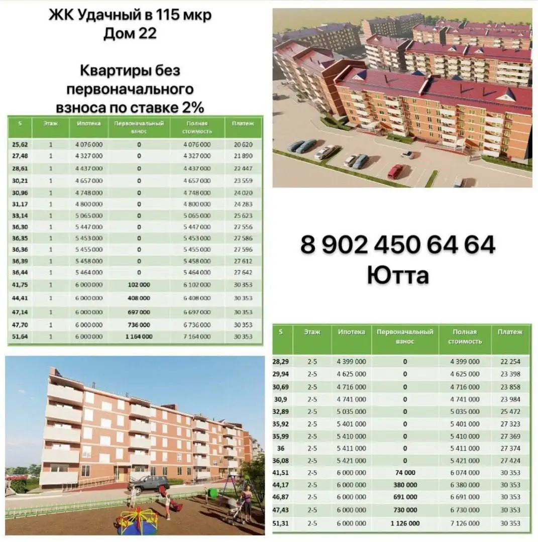 Квартиры в жилом комплексе "Удачный" без первоначального взноса - Квартиры (Недвижимость) в Улан-Удэ