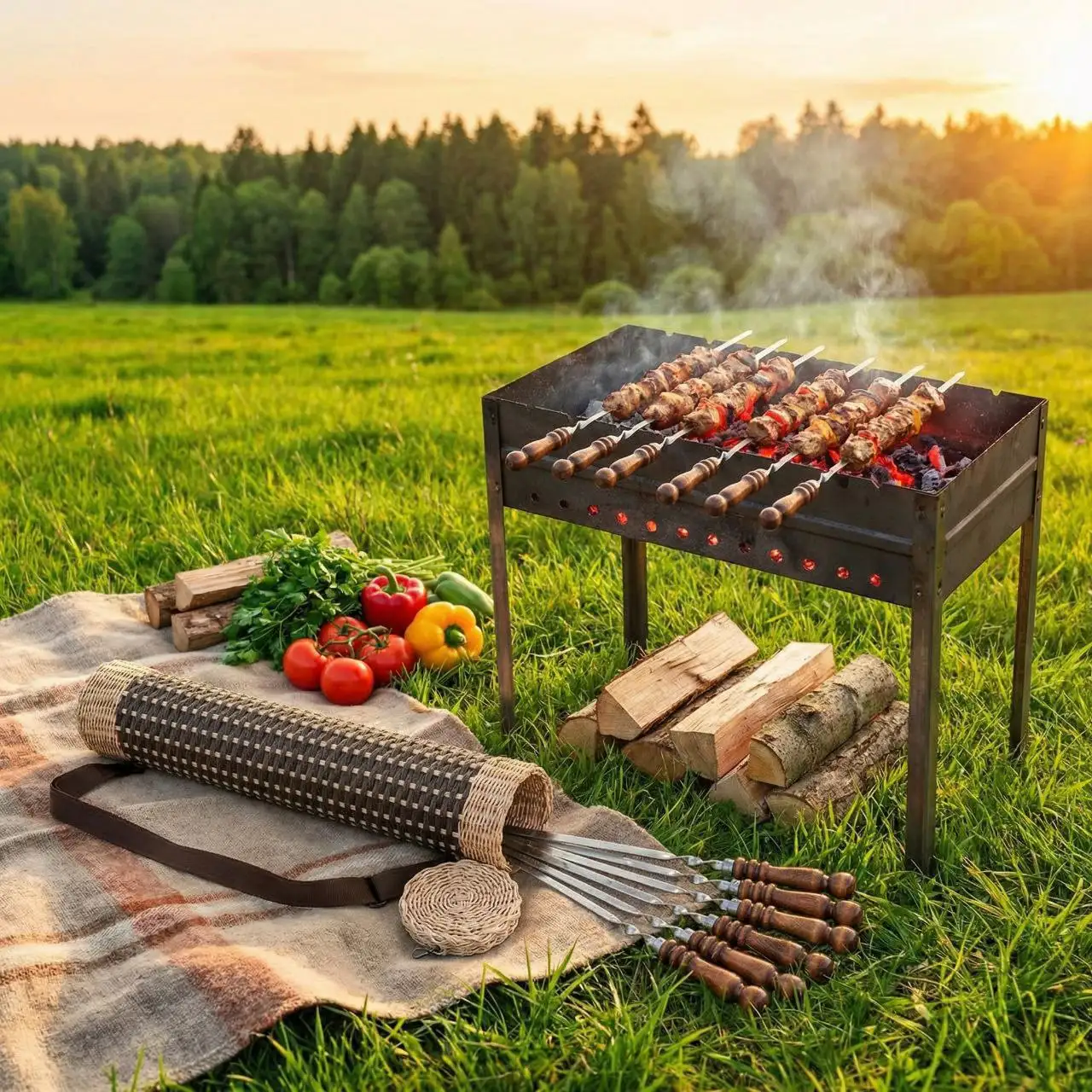 Шампурница ручной работы с шампурами - Туризм и пикник (Хобби и отдых) в Белгород