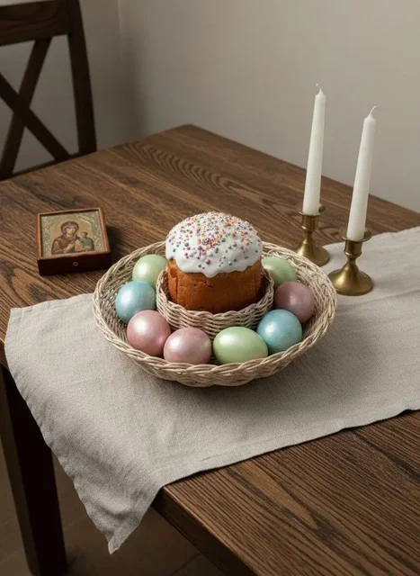 Пасхальная тарелка-горка из ротанга - Пасхальные товары в Белгород