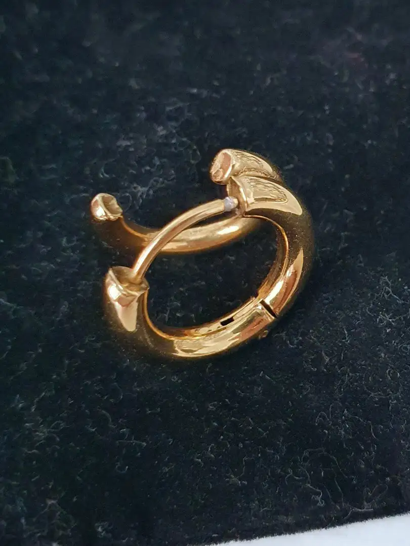 Позолоченные серьги-кольца с двойным проколом - Украшения (Барахолка) в Светлогорск