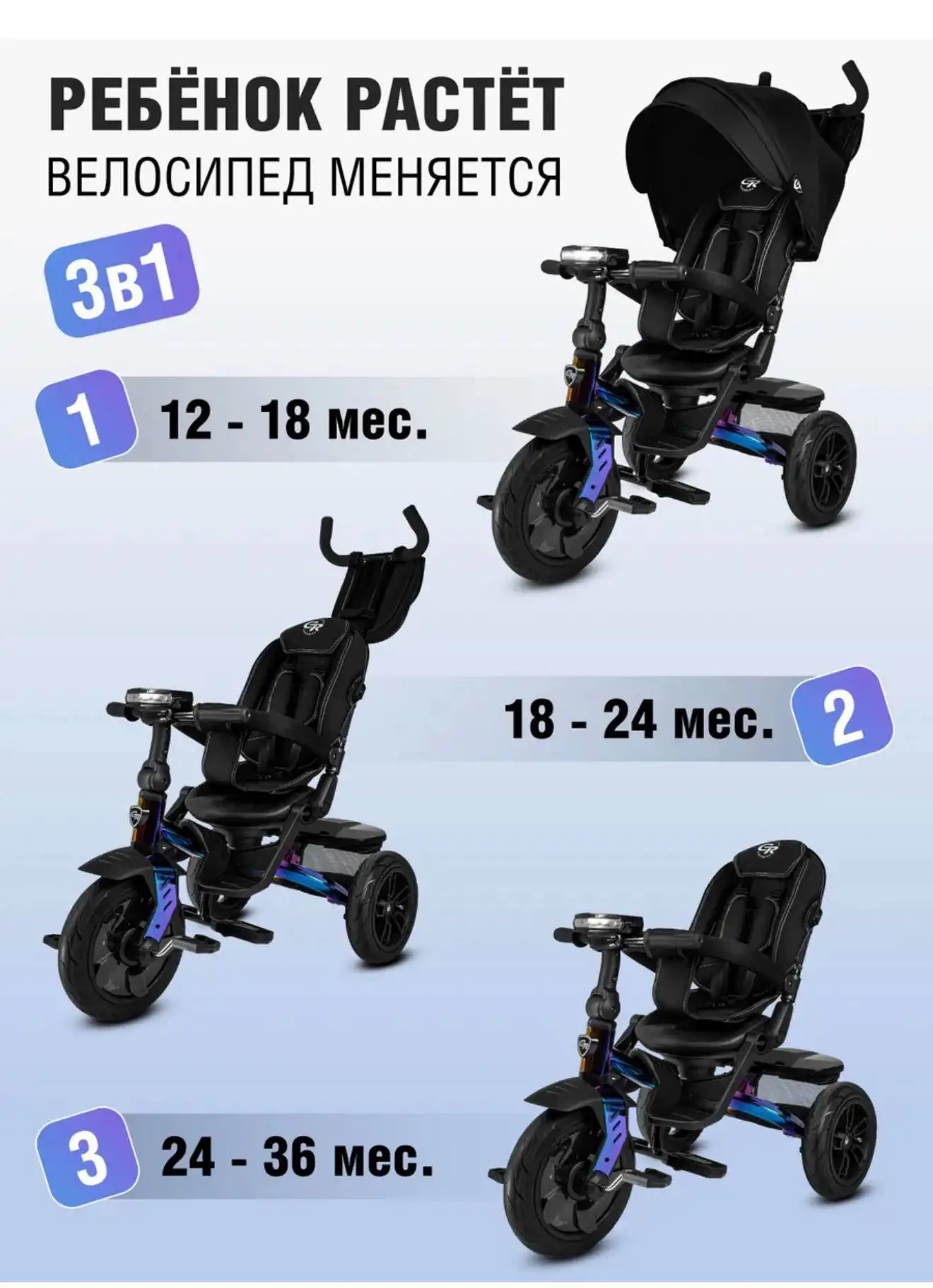 Детский трёхколёсный велосипед в отличном состоянии - Велосипеды (Товары для детей) в Калининград