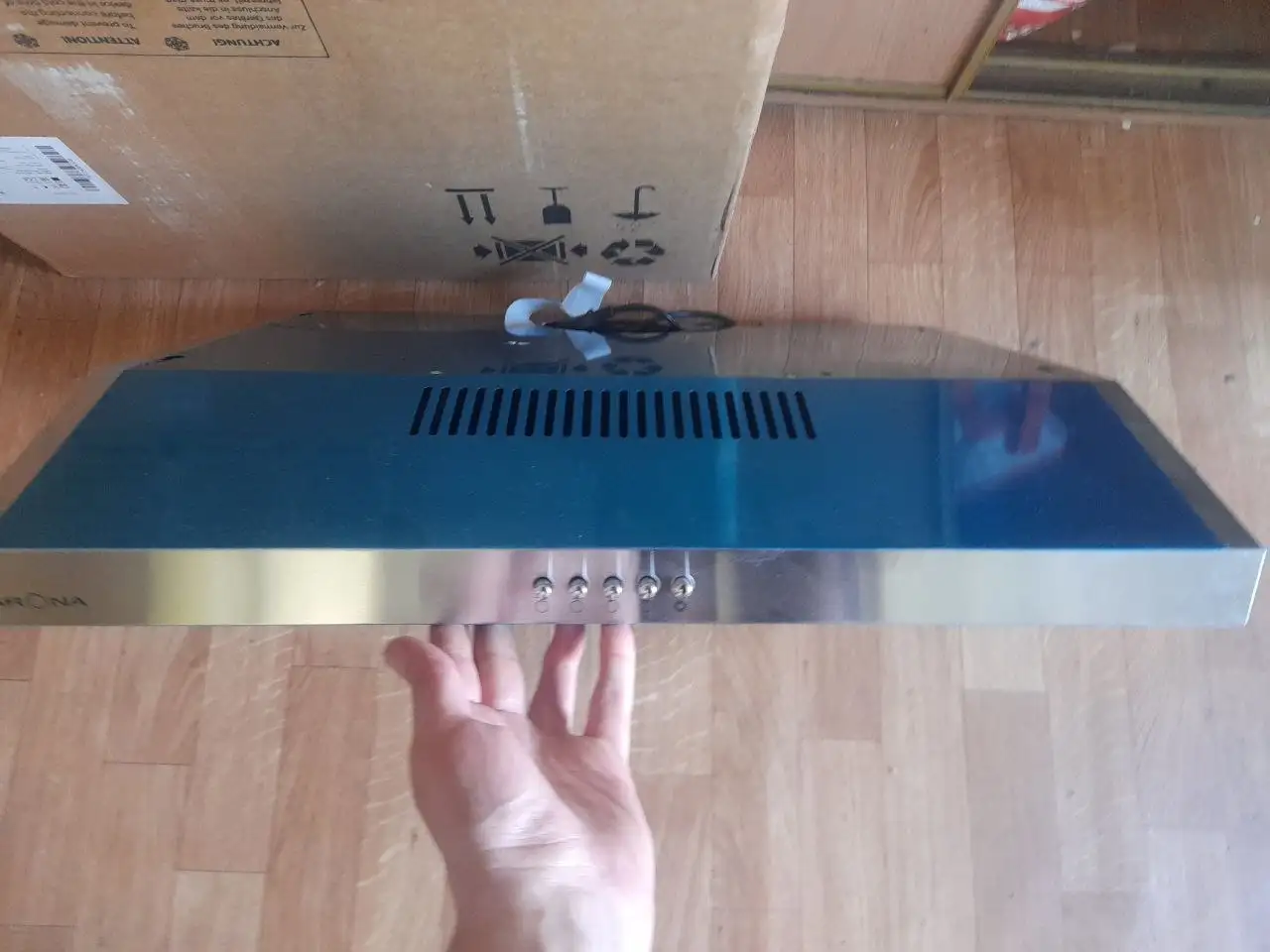 Вытяжка подвесная KRONA ERMINA 600 inox новая - Кухонные вытяжки (Для дома и дачи) в Калининград