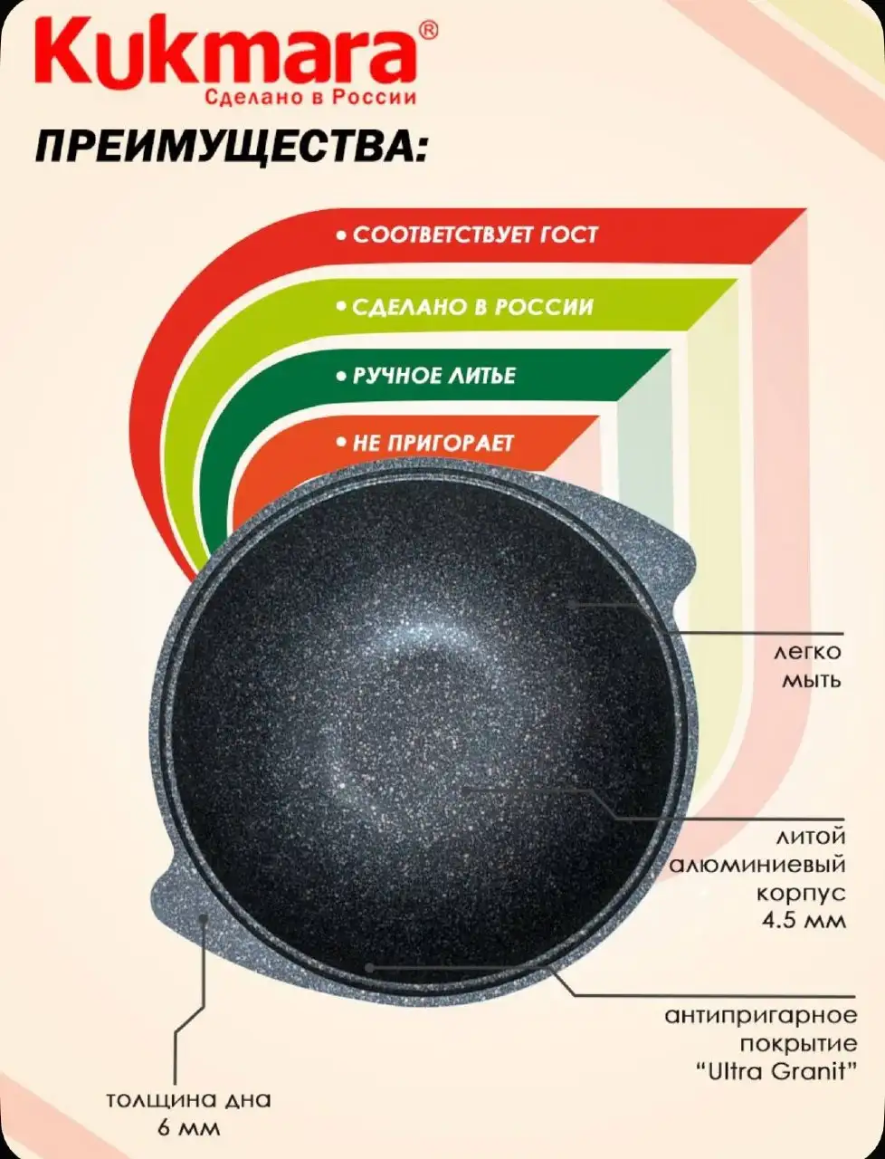 Казан Kukmara Granit ultra blue, 39 см, новый, 2990 руб. - Барахолка в Калининград