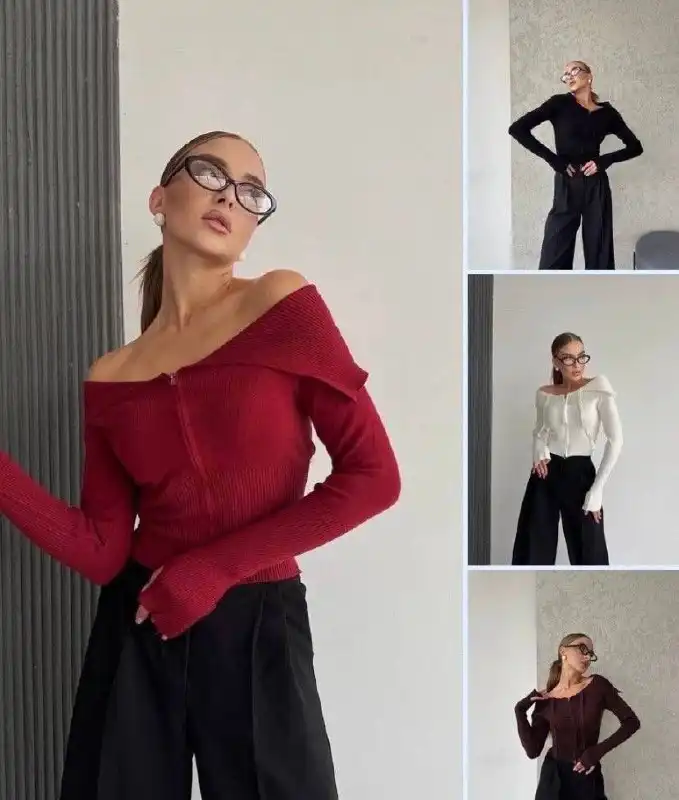 Джемпер с открытыми плечами