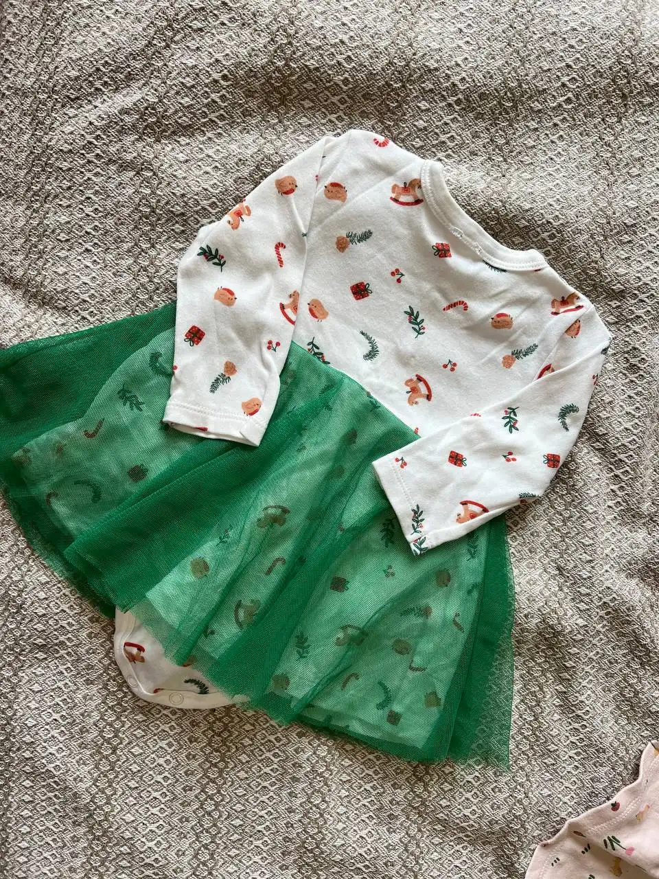 Платье Боди на девочку новогоднее