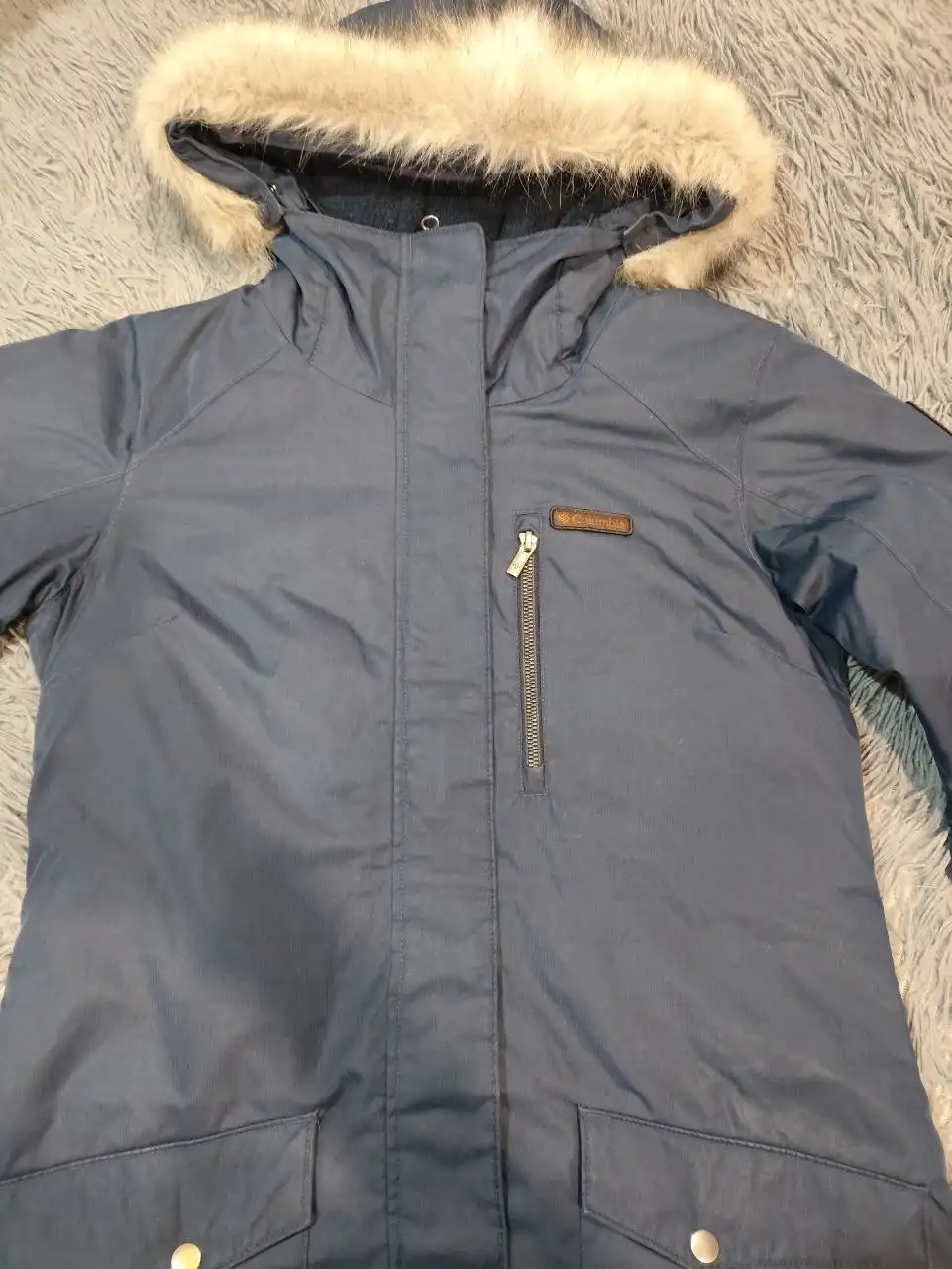 Зимняя парка от Columbia синего цвета размер 46-48