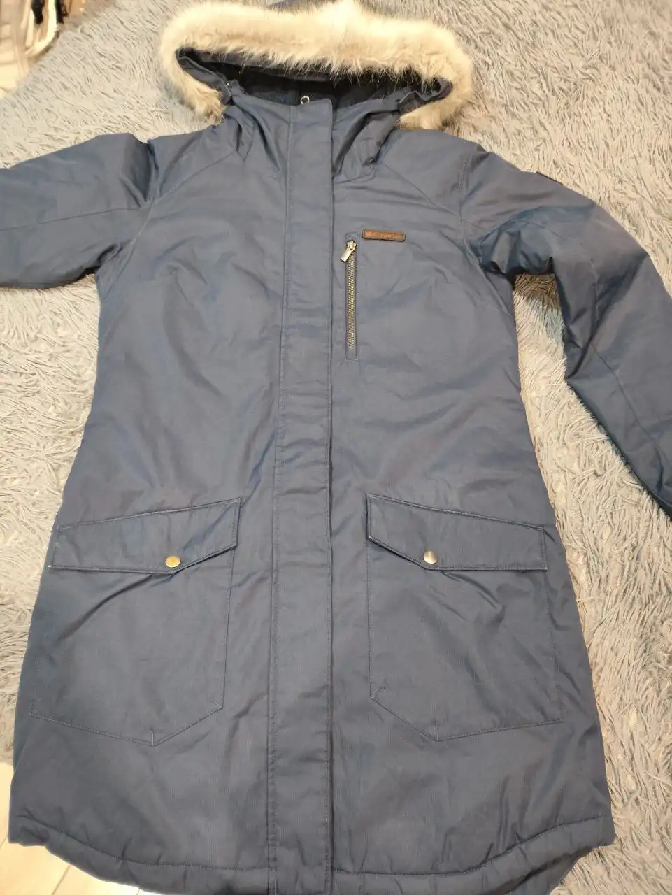 Зимняя парка от Columbia синего цвета размер 46-48