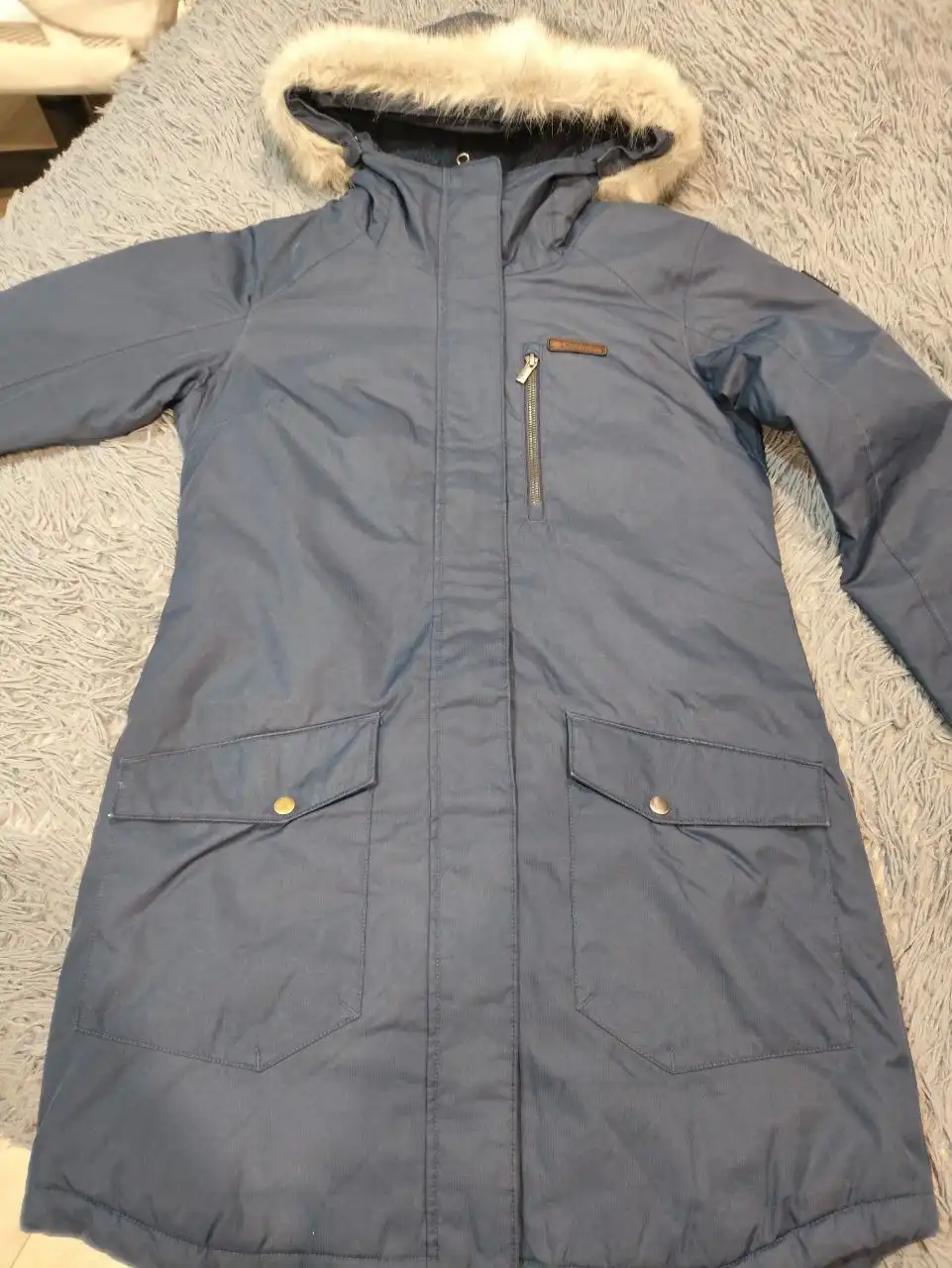 Зимняя парка Columbia синего цвета размер 46-48