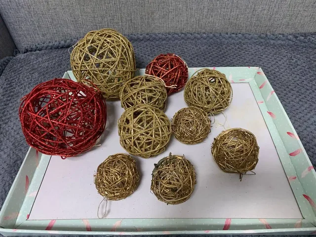 Новогодние шарики из лозы 10 шт - частное объявление в Калининград