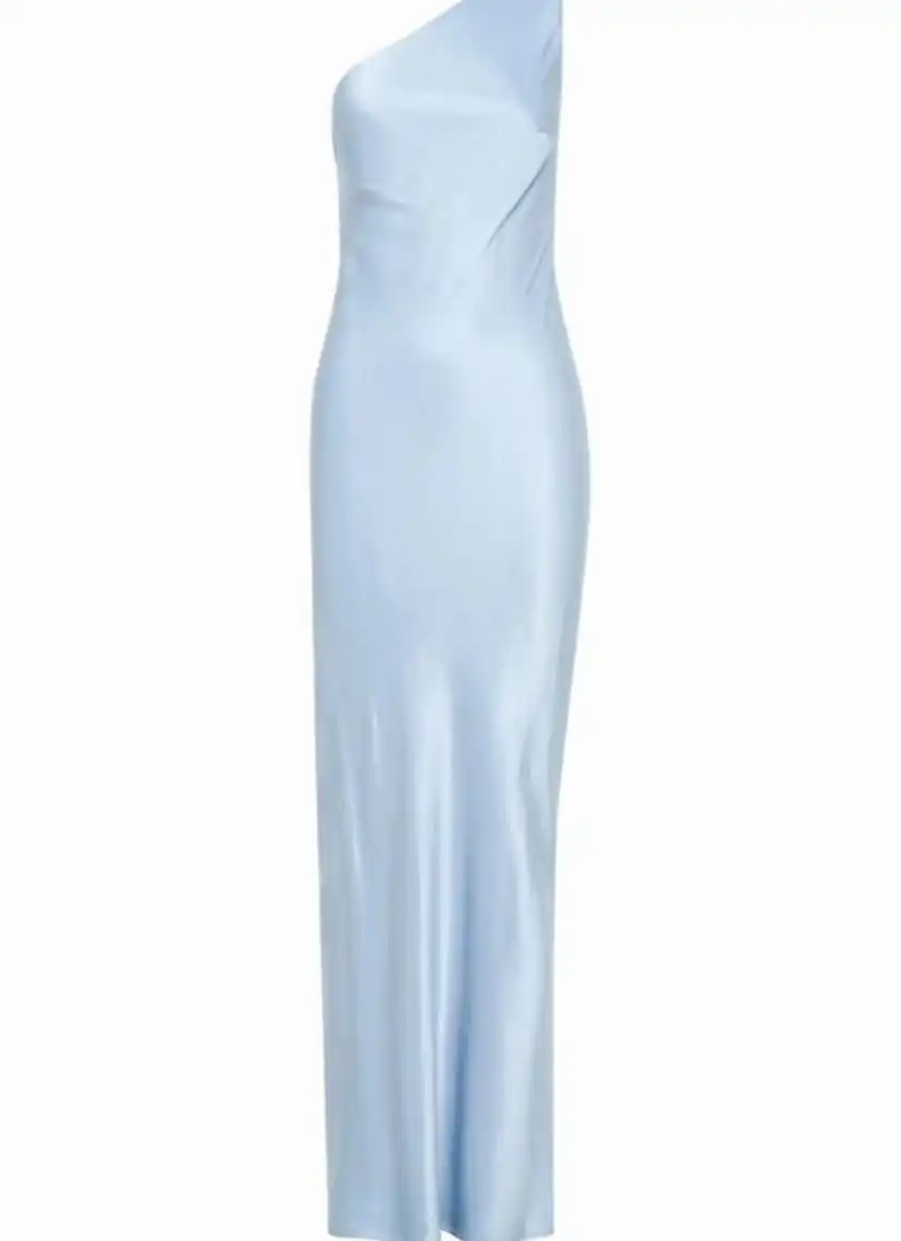 Платье макси атласное голубое новое с биркой размер XXS