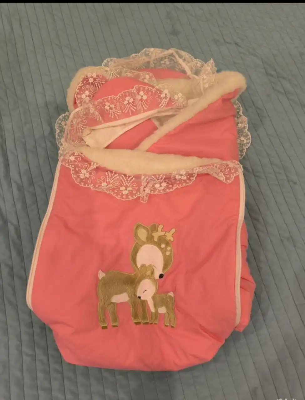 Конверт на выписку и в коляску из натуральной овчины