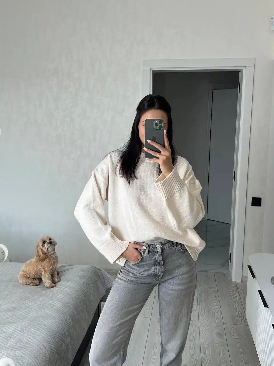 Женский свитер турецкой вязки One-Size (42-48) - Одежда в Калининград