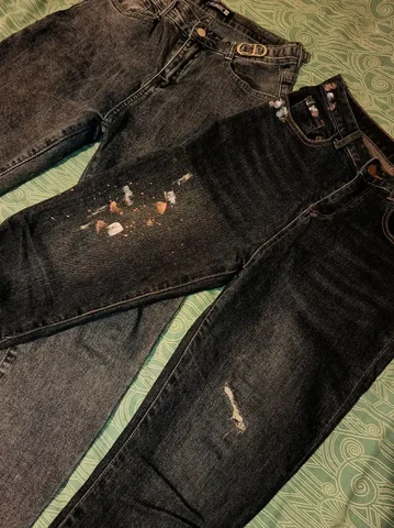 Джинсы женские CD и синие с эффектом красок - Женская одежда в Калининград