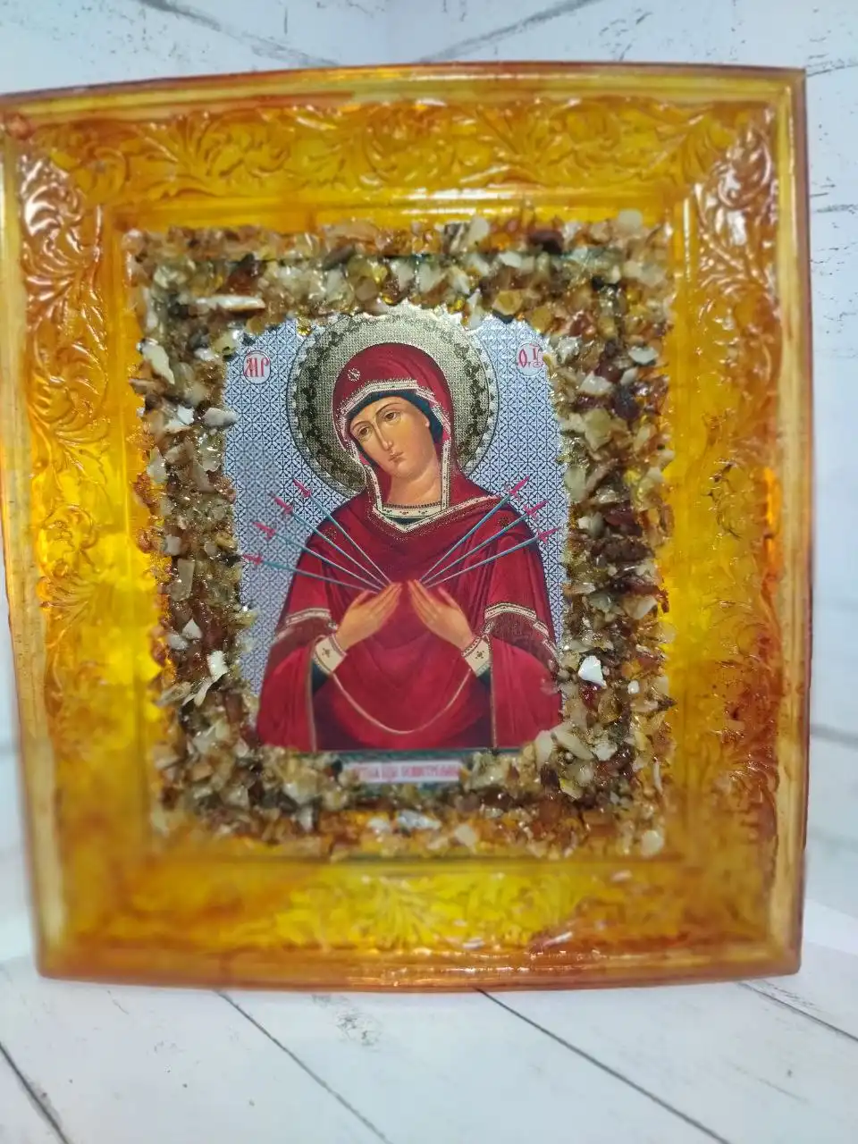 Православные иконы из янтаря ручной работы на заказ - Рукоделие (Хобби и отдых) в Калининград