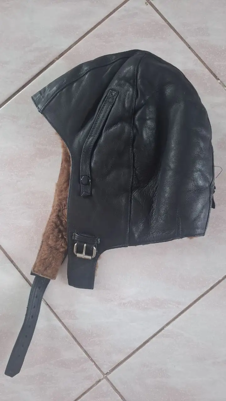 Шапочка танкиста из натуральной кожи с мехом - Головные уборы (Одежда) в Калининград