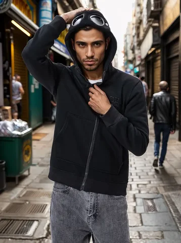 Худи с капюшоном на молнии и очками - Парфюмерия в Воронеж